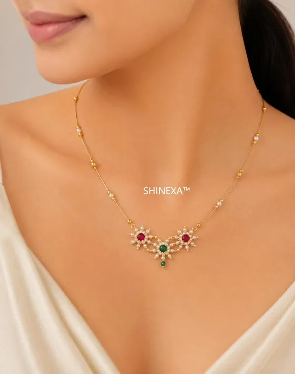 Invisible_Necklace_For_Women_|_Gold_Plated_Floral_Pendant_Necklace_For_Girls_|_Lightweight_Daily_Wear_Jewellery_Gift_For_Girls_&_Women