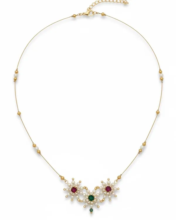 Invisible_Necklace_For_Women_|_Gold_Plated_Floral_Pendant_Necklace_For_Girls_|_Lightweight_Daily_Wear_Jewellery_Gift_For_Girls_&_Women