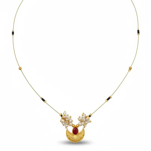 Invisible_Necklace_Mangalsutra_For_Women_|_Gold_Plated_Chandrakor_Pendant_With_Red_Stone_&_Pearl_Design_|_Lightweight_Daily_Wear_Traditional_Jewellery_For_Women_&_Girls