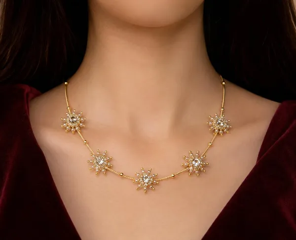 Fashion_Latest_Stylish_Design_Fancy_Traditional_Necklace_Jewellery_Set_For_Women_|_Gold_Plated_Adjustable_Moti_Pearl_Necklace_Set_With_Diamond_(Cz)_Floral_Design_&_Matching_Stud_Earrings
