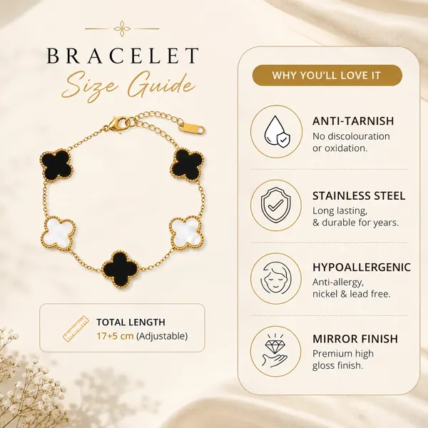 Clover_Anti_Tarnish_Bracelet_for_Women_Stylish_|_Stainless_Steel_Bracelet_for_Woman_|_Fashion_Jewellery_for_Women_Aesthetic_Accessories_for_Girls_Chain_Bracelet_Gold
