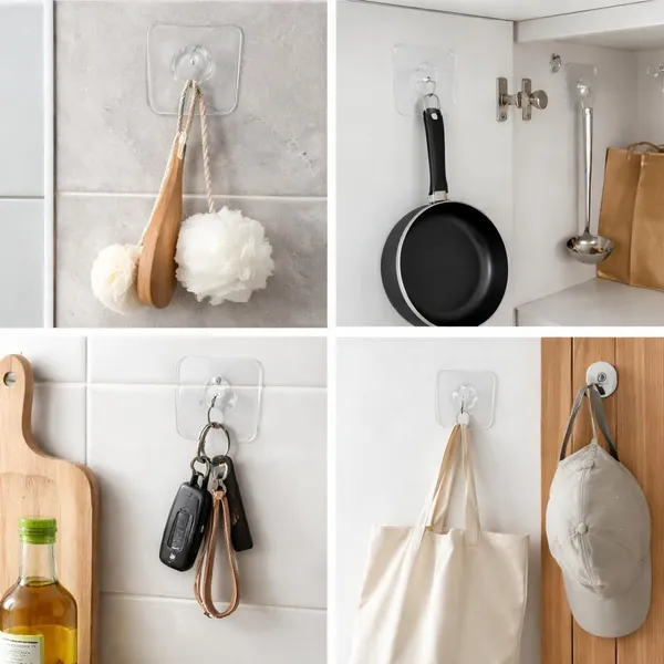 24_pic_Elencraft_Wall_Hooks_|_Heavy_Duty_Self_Adhesive_Hooks_Transparent_Waterproof_Sticky_Hooks_Hook_24_(Pack_of_24)