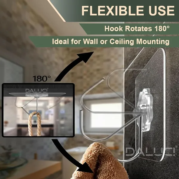 24_pic_Elencraft_Wall_Hooks_|_Heavy_Duty_Self_Adhesive_Hooks_Transparent_Waterproof_Sticky_Hooks_Hook_24_(Pack_of_24)