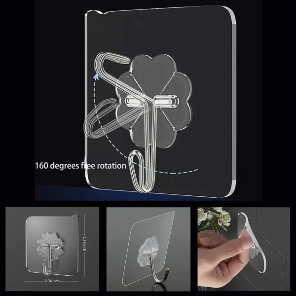 24_pic_Elencraft_Wall_Hooks_|_Heavy_Duty_Self_Adhesive_Hooks_Transparent_Waterproof_Sticky_Hooks_Hook_24_(Pack_of_24)