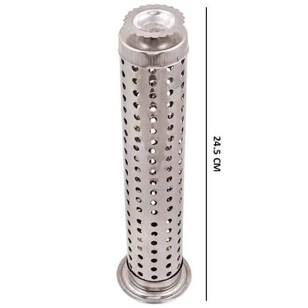 Stainless_Steel_Incense_Stick_Holder_with_Ash_Catcher_&_Dhoop_Holder_|_Silver_Agarbatti_Stand_for_Home,_Office_&_Temple_|_Durable_Handcrafted_Pooja_Essential_Made_in_India_(2,_Silver)