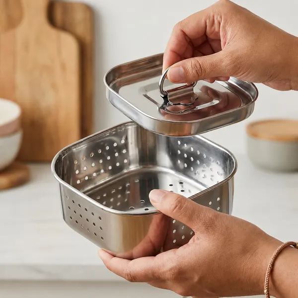 Stainless_Steel_Paneer_Maker_350_ML_|_Square_Paneer_Mould_Press_with_Lid_&_Whey_Separator_|_12x12x4.5_cm_Paneer/Tofu_Press_for_Homemade_Cheese_Making_Kitchen