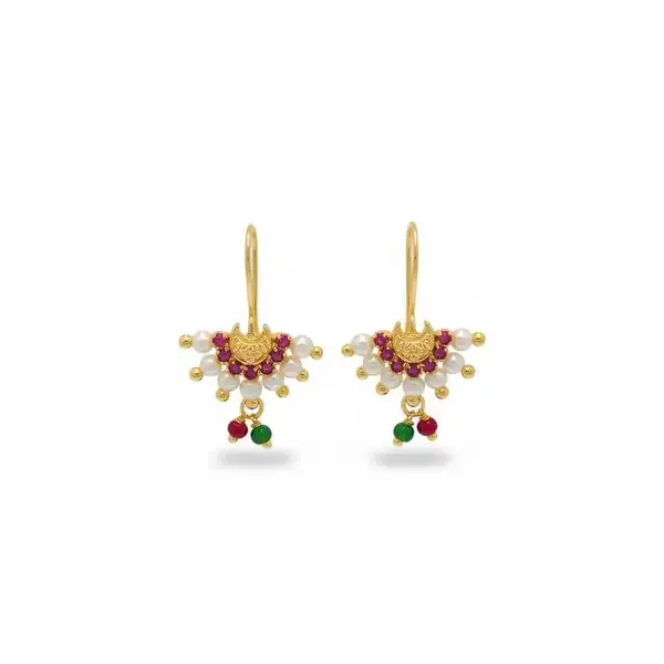 Traditional_Chandrakor_Maharashtrian_Pressing_Bugadi_Earrings_|Stone_Accents_And_Gold_Finish_Bugadi_For_Women
