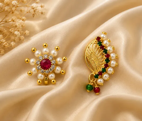 Traditional_Maharashtrian_Clip-On_Nath,_Gold_Plated,_Pearl_&_Multicolor_Stone,_Combo_,_Brass,_Bridal_Wedding_Nose_Ring_For_Women
