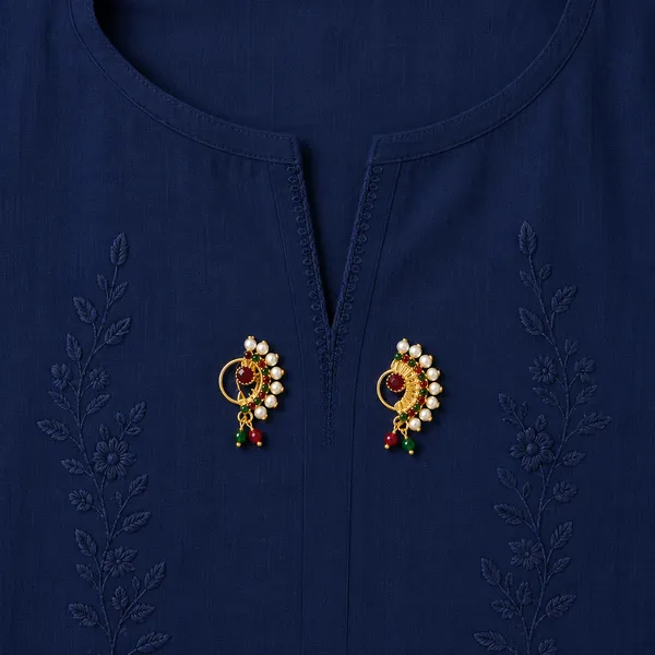Maharashtrian_Pressing_Nath_Combo_|_Traditional_Crescent_Nose_Ring_With_Stone_Border_And_Multicolor_Stone_Work_|_Non_Piercing_Press_Fit_Bridal_Jewelry_For_Women