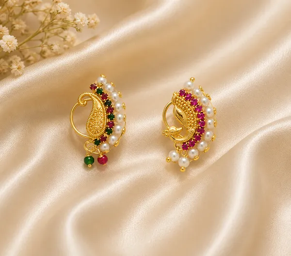 Traditional_Maharashtrian_Pressing_Nath_Combo_With_Stone_Border_&_Multicolor_Stone_Work_For_Women_&_Girls