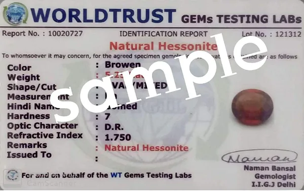 9.25_Ratti_Brown_Hessonite_Garnet/Gomed_Natural_Loose_Gemstone