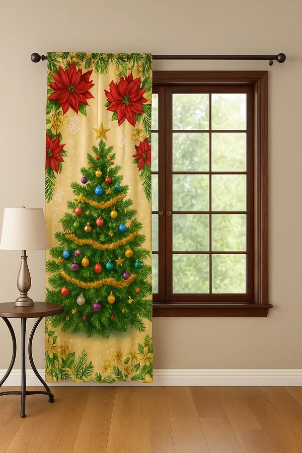 Pack_Of_2_-Printed__Multicolor_christmas_Tree_Polyester_Semi_Blackout__Curtain
