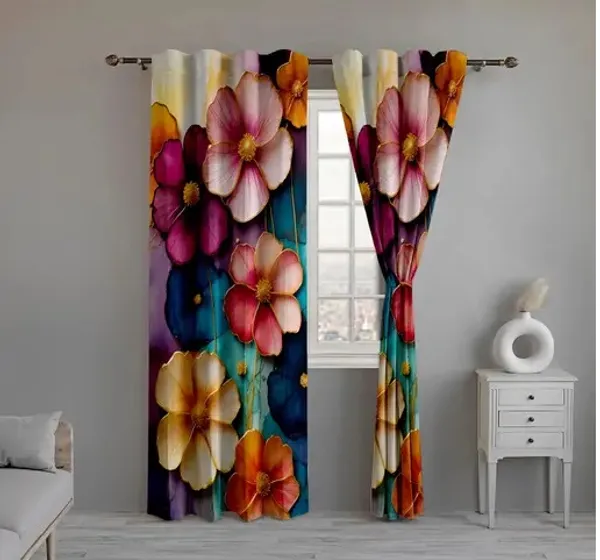 Pack_Of_2_-Printed__Multicolor_Floral_Polyester_Semi_Blackout__Curtain
