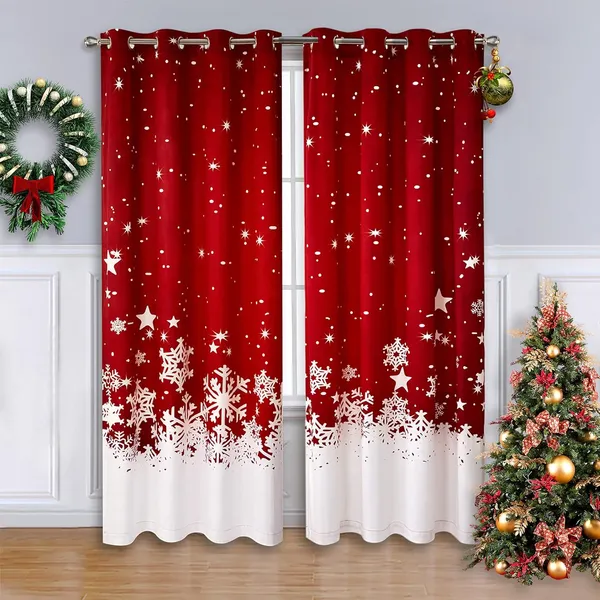 Pack_of_2-Christmas_Curtain_|_Reindeer_Printed_Elegant_Holiday_Décor,_Grommet_Top,_Light_Filtering_Panel_for_Home,_Bedroom,_Christmas_Party_Decoration