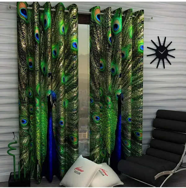 Pack_of_2_-_Peacock_Printed_Light_Filetring_Curtain_For_Temple,_Home.
