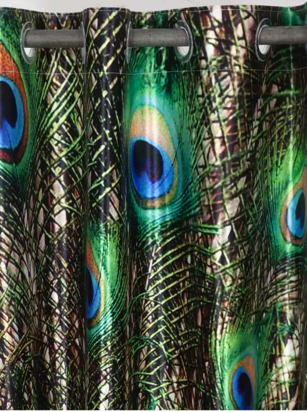 Pack_of_2_-_Peacock_Printed_Light_Filetring_Curtain_For_Temple,_Home.
