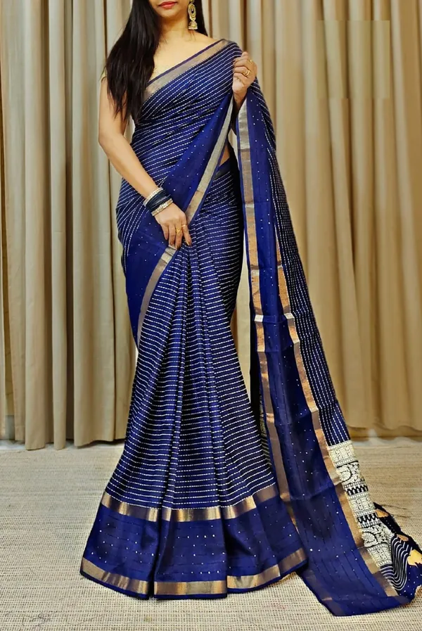 Dola_Silk_Sequence_Border_Printed_Saree_With_Blouse