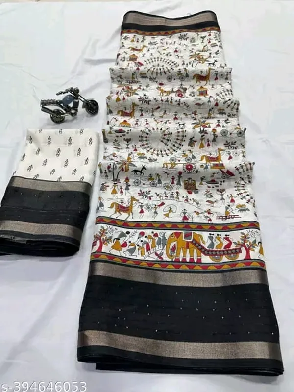 Dola_Silk_Sequence_Border_Printed_Saree_With_Blouse
