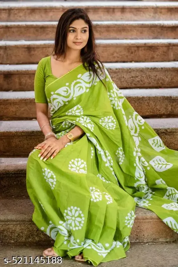 Printed_Georgette_Satin_Border_Saree_with_Blouse_Piece