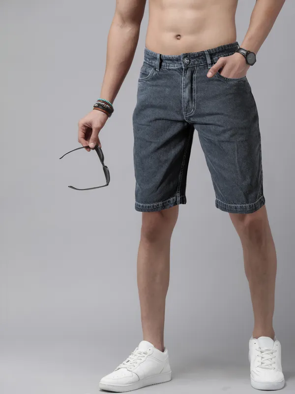Just Black Men's Knee Length Shorts By Just Black Price in India Buy Just  Black Men's Knee Length Shorts By Just Black online at undefined