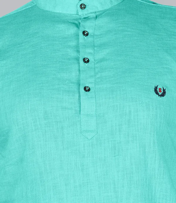 Men's_Blue_Cotton_Full_Sleeve_Short_Kurta_Shirt_with_Mandarin_Collar