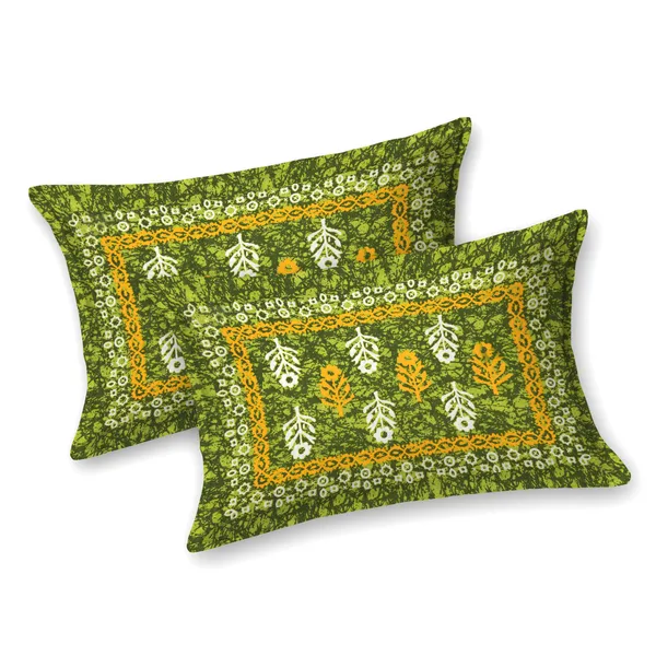 Motif_Printed_Jaipuri_Cotton_Double_Bedsheet_with_2_Pillow_Covers_(Green)