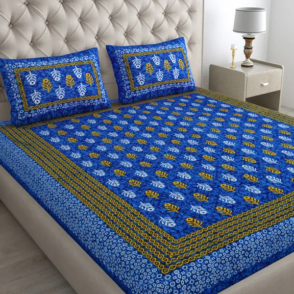 Motif_Printed_Jaipuri_Cotton_Double_Bedsheet_with_2_Pillow_Covers_(_Blue)
