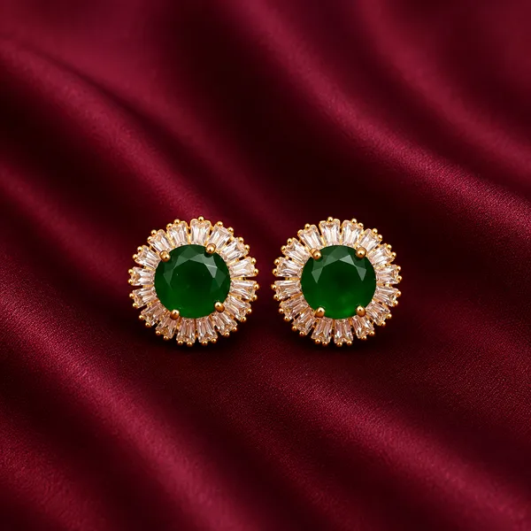 Emerald_Colour_Diamond_Look_Studs