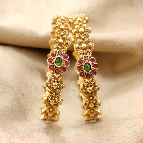 Antique_Gold_Ruby_Green_Floral_Temple_Bangles_|_Traditional_Bangles_for_Weddings_&_Festive_Wear