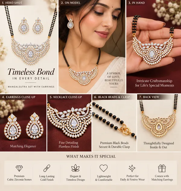 Diamond_Teardrop_Leaf_Black_Beads_Mangalsutra_Set_with_Earrings