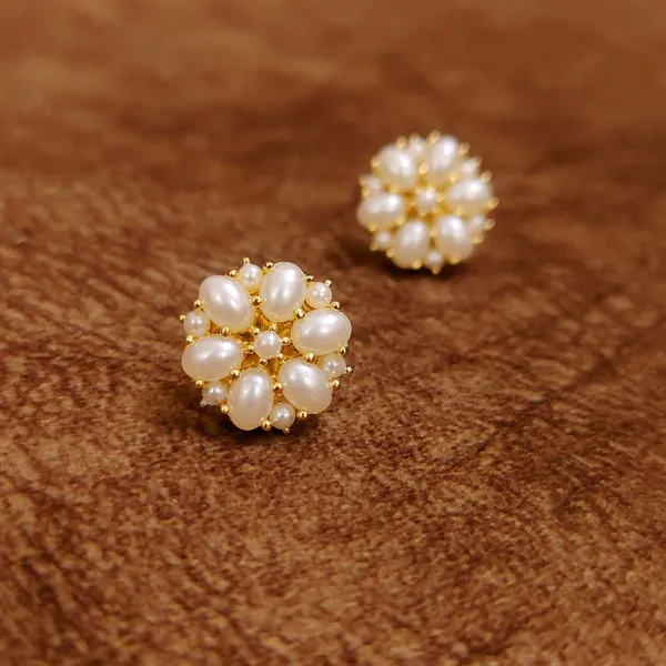 Elegant_Pearl_Floral_Stud_Earrings_–_Classic_Designer_Imitation_Jewellery_