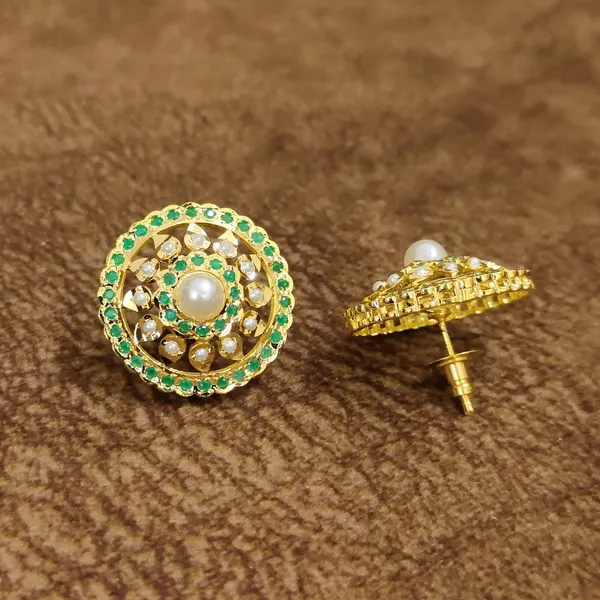 Emerald_Pearl_Jadau_Stud_Earrings_–_Traditional_Designer_Artificial_Jewellery_