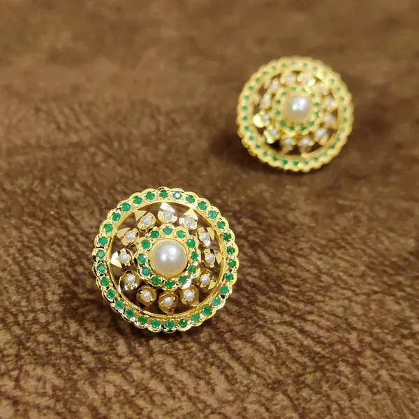 Emerald_Pearl_Jadau_Stud_Earrings_–_Traditional_Designer_Artificial_Jewellery_