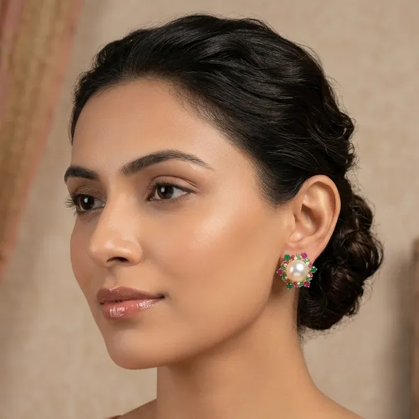 Navratna_Pearl_Floral_Stud_Earrings_–_Ruby_Emerald_Designer_Artificial_Jewellery_