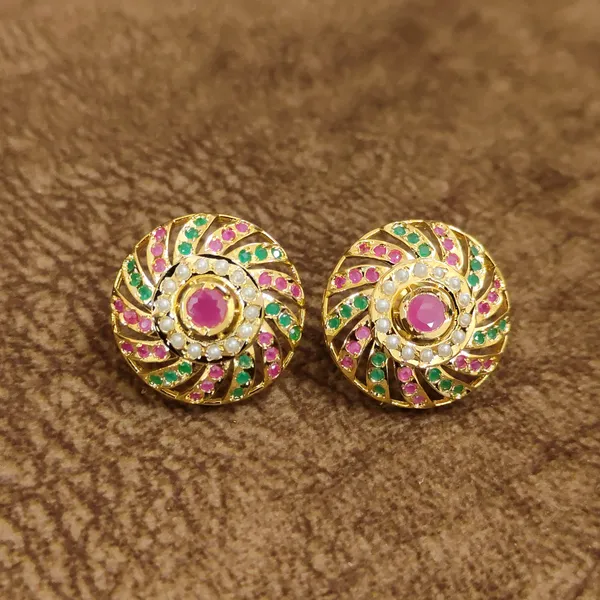 Navratna_Ruby_Swirl_Jadau_Stud_Earrings_–_Multicolor_Designer_Artificial_Jewellery