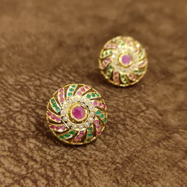 Navratna_Ruby_Swirl_Jadau_Stud_Earrings_–_Multicolor_Designer_Artificial_Jewellery