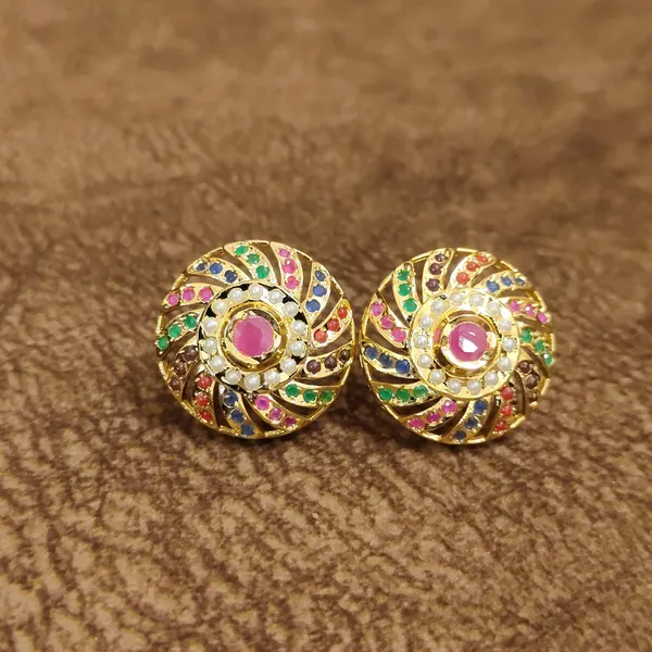 Navratna_Ruby_Swirl_Stud_Earrings_–_Multicolor_Jadau_Style_Designer_Artificial_Jewellery