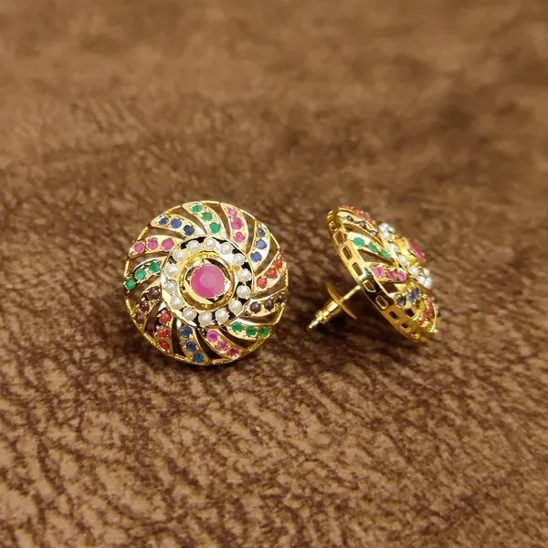 Navratna_Ruby_Swirl_Stud_Earrings_–_Multicolor_Jadau_Style_Designer_Artificial_Jewellery