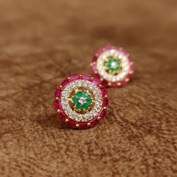 RUBY_&_EMERALD_CZ_STUDDED_ROUND_STUDS