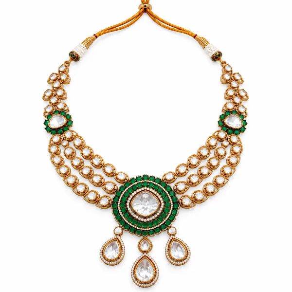 Regal_emerald-green_and_white_Kundan__necklace_set