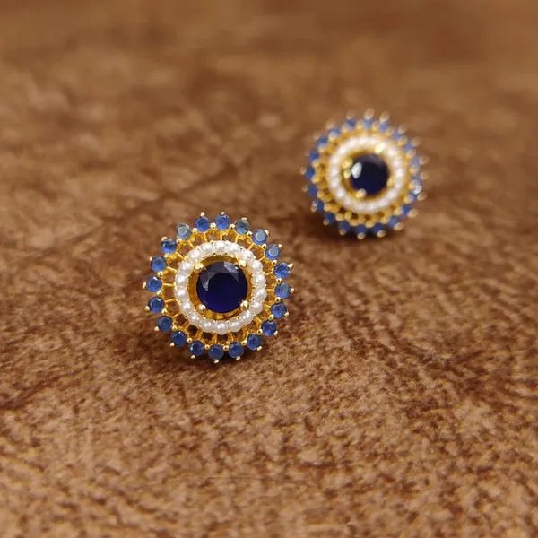 Royal_Sapphire_Halo_Stud_Earrings_–_Blue_Designer_Imitation_Jewellery_