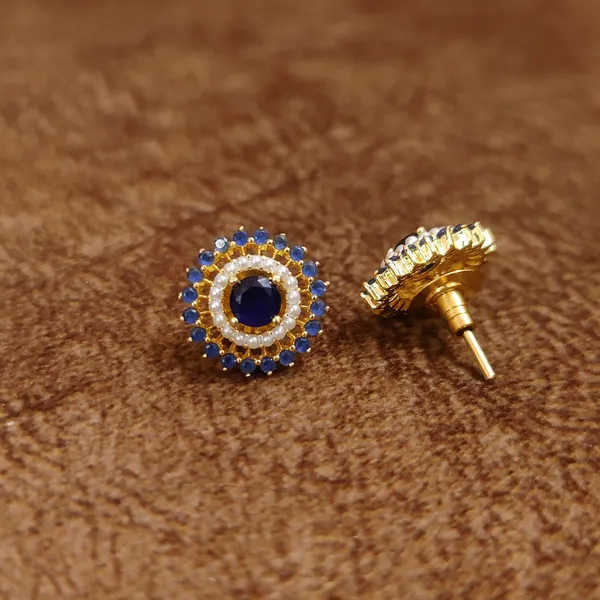 Royal_Sapphire_Halo_Stud_Earrings_–_Blue_Designer_Imitation_Jewellery_