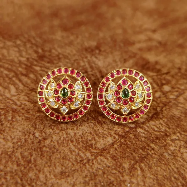 Ruby_Lotus_Halo_Designer_Stud_Earrings_–_Traditional_Multistone_Ethnic_Earrings_by_Sanvi_Jewels