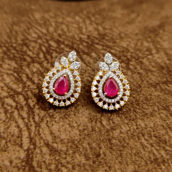 Ruby_Red_Teardrop_Diamond_Black_Beads_Mangalsutra_Set_with_Earrings