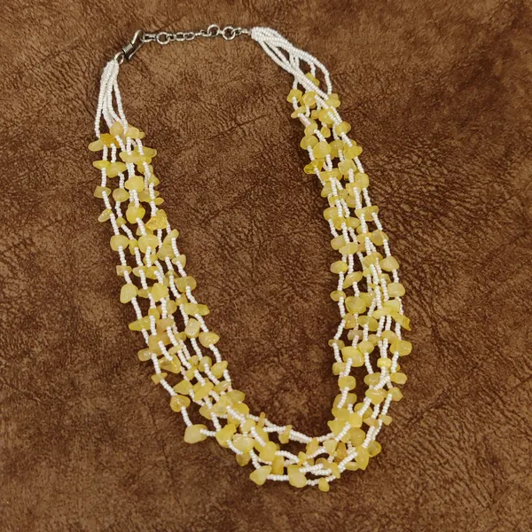 YELLOW_ONYX_&_PEARL_SEMI_PRECIOUS_NECKLACE