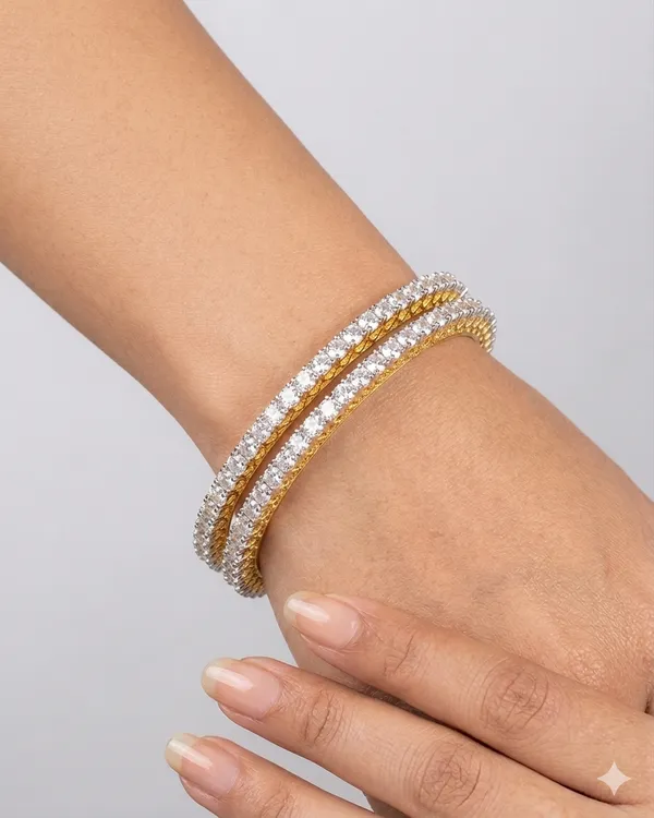 Diamond_Look_4_mm_Single_Line_Solitaire_Gold_Bangles