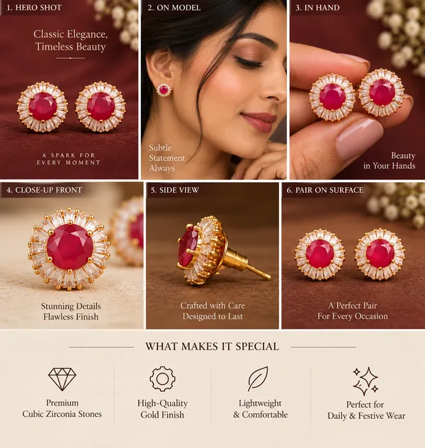 Ruby_CZ_Floral_Halo_Stud_Earrings_|_Elegant_Everyday_Studs