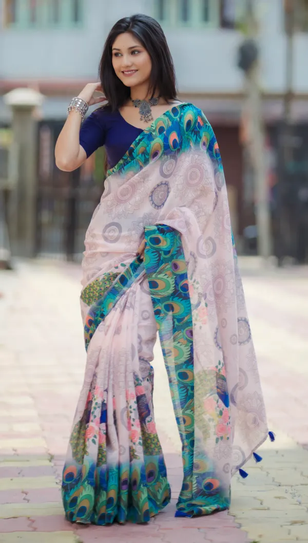 White_Linen_Saree_with_Digital_Print_and_Unstitched_Blouse_Piece