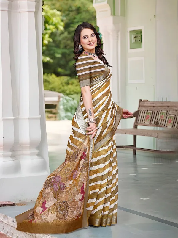 Priti_Linen_Digital_Print_Sari_With_Unstitched_Blouse_Piece