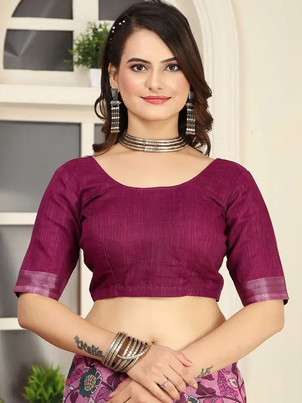 Kalamkari_Digital_Print_Linen_Saree_With_Unstitched_Blouse_Piece